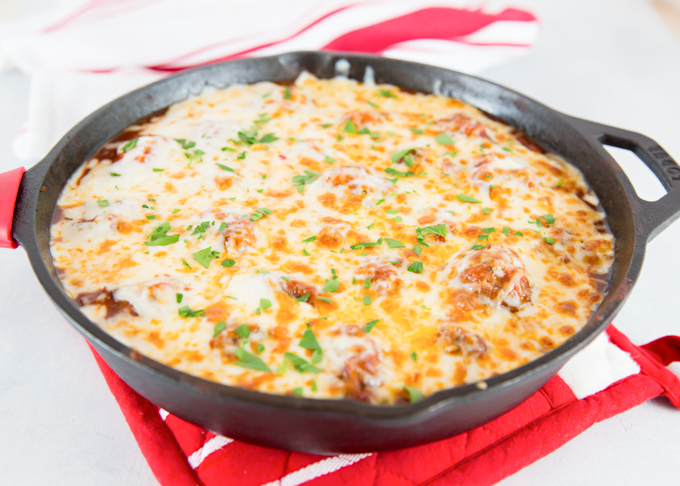 Cheesy Meatball Bake