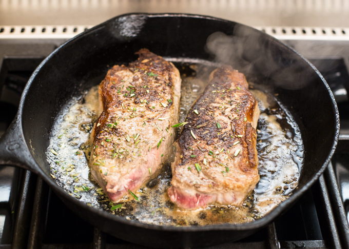 Cast Iron Steak and Cauliflower Mash