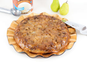 Caramelized Pear & Pecan Upside Down Cake