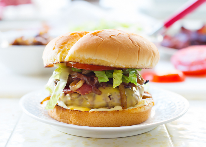 DaBomb Burger with Balsamic Onions