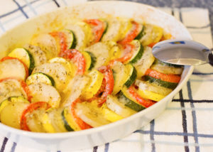 Potato, Tomato, and Squash Bake