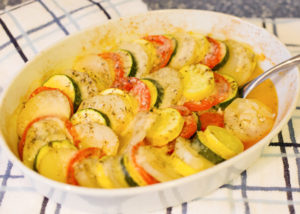 Potato, Tomato, Squash Bake