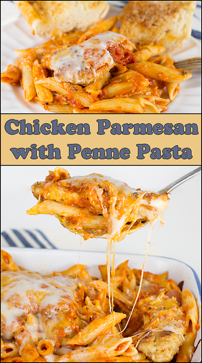 Chicken Parmesan with Penne Pasta