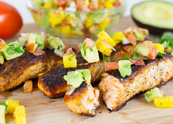 Blackened Salmon w/Avocado Mango Salsa - Joy In Every Season