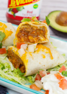 Beef & Bean Baked Burritos