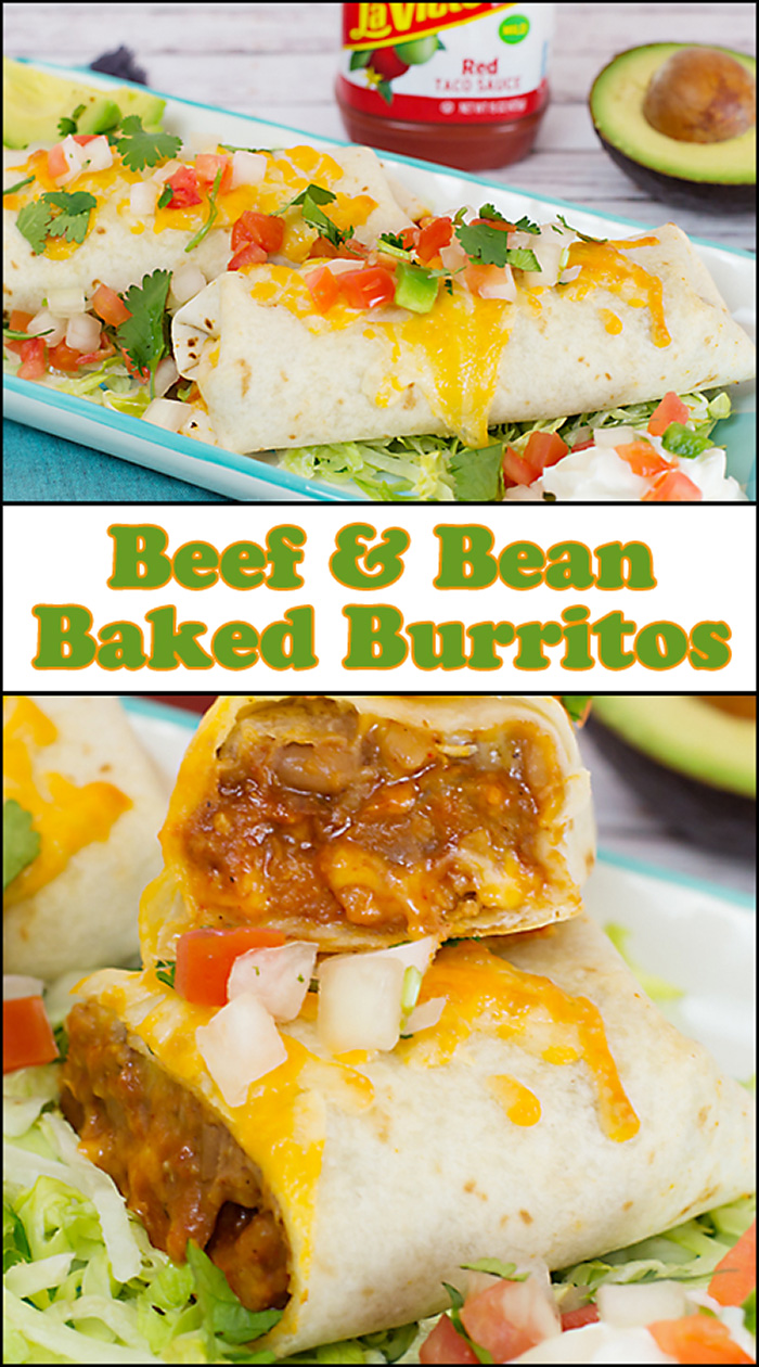 Beef & Bean Baked Burritos