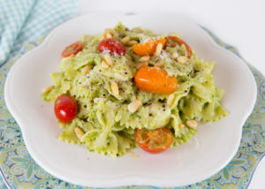 Caprese Avocado Pesto Pasta