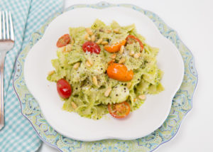 Caprese Avocado Pesto Pasta