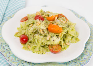 Caprese Avocado Pesto Pasta