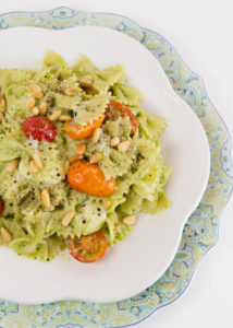 Caprese Avocado Pesto Pasta