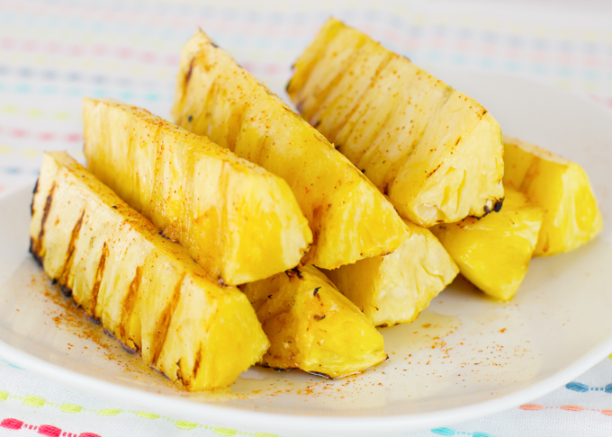 Grilled Pineapple w/honey & cayenne