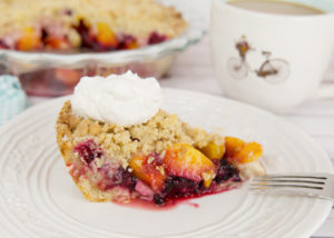 Blackberry Peach Crumb Pie-