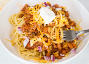 Turkey Chili Spaghetti