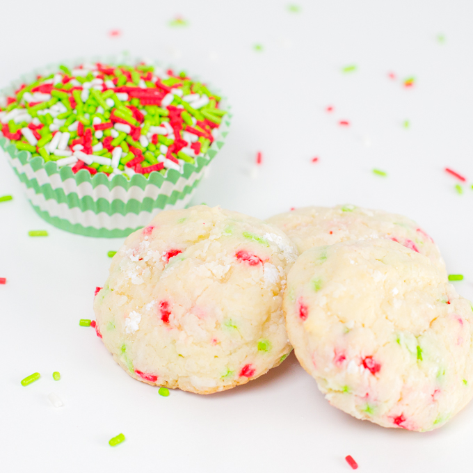 Christmas Gooey Sprinkle Cookies