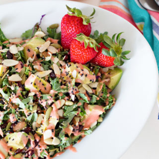 Kale Salad with Strawberry Vinaigrette