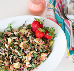 Kale Salad with Strawberry Vinaigrette