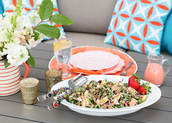 Kale Salad with Strawberry Vinaigrette