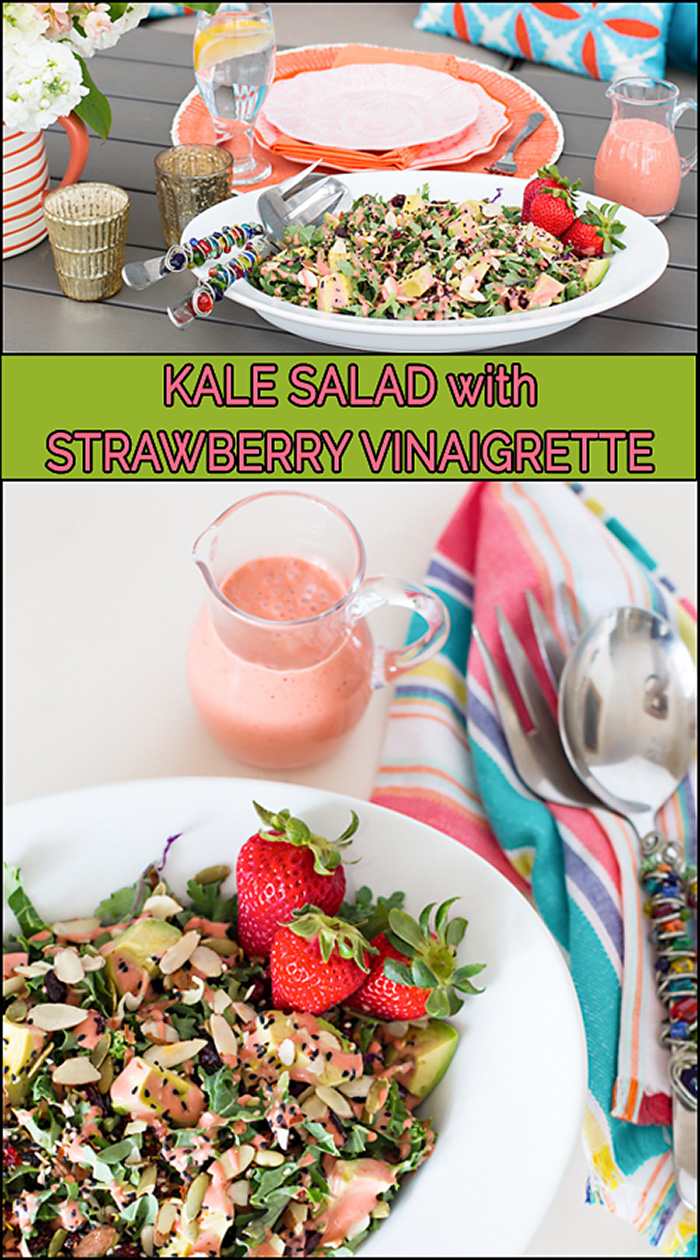 Kale Salad with Strawberry Vinaigrette