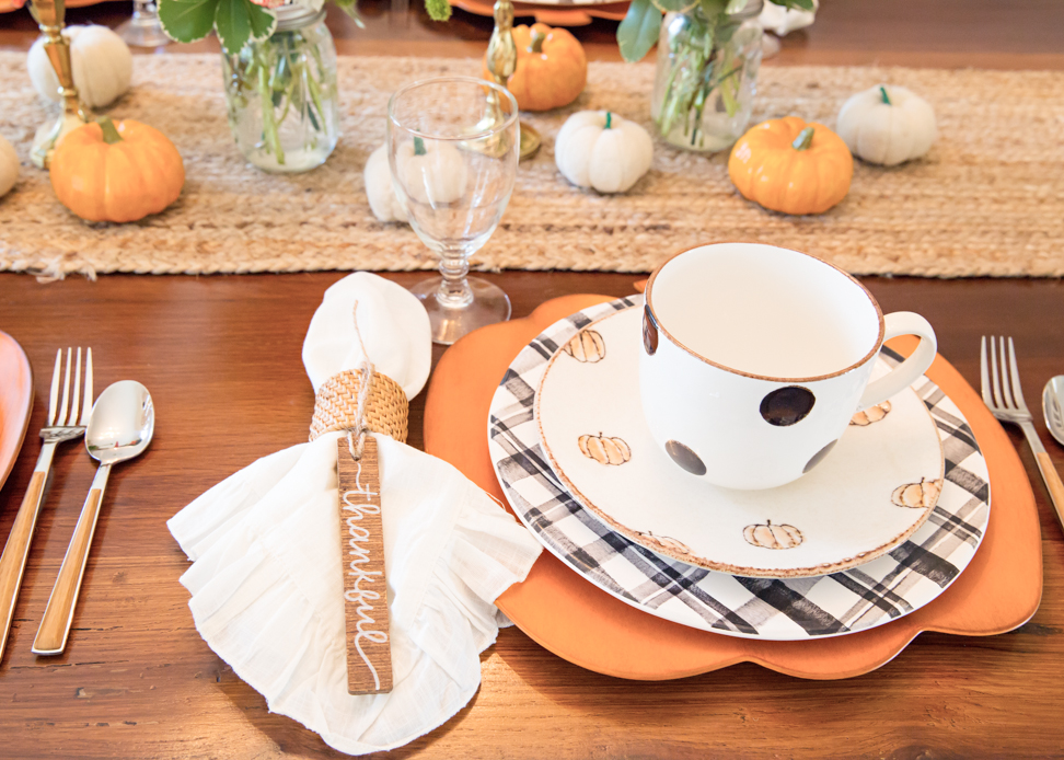 Pumpkin Floral Fall Tablescape