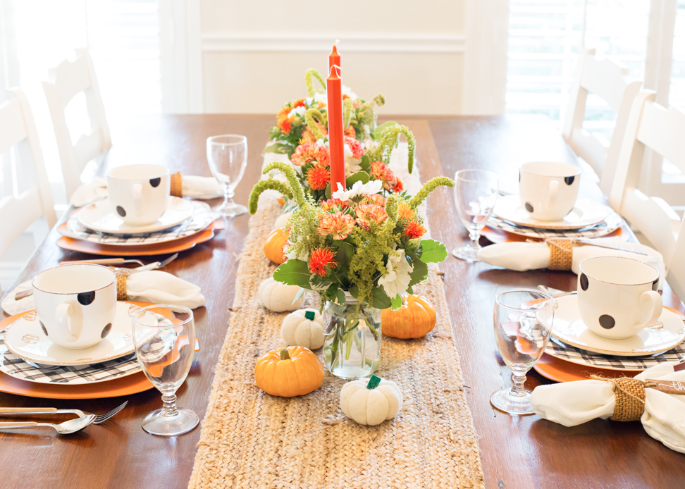 Pumpkin Floral Fall Tablescape