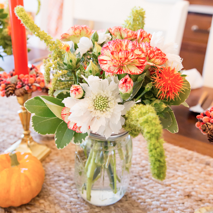 Pumpkin Floral Fall Tablescape