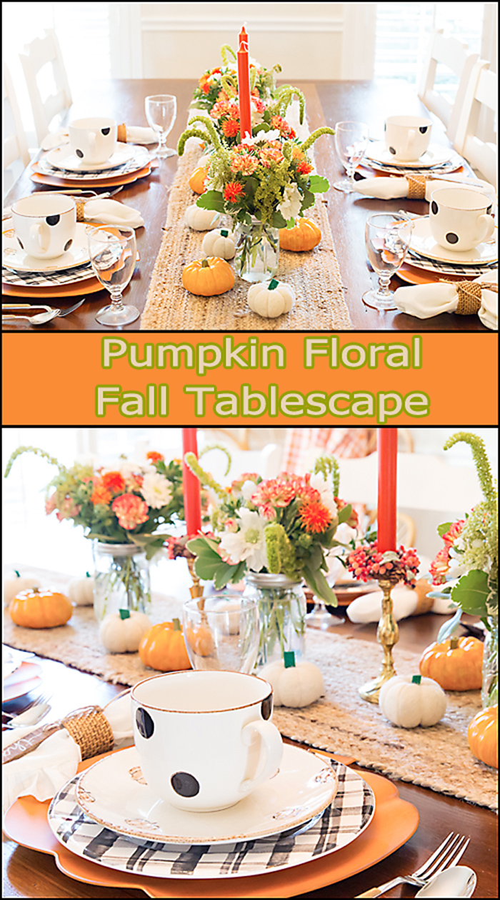 Pumpkin Floral Fall Tablescape