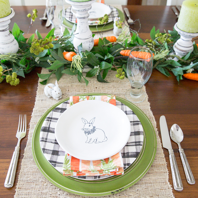 Carrot and Bunny Easter Tablescape - Joy In Every Season