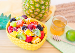 Tropical Fruit Salad with Honey Lime Dressing
