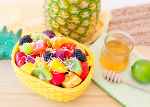 Tropical Fruit Salad with Honey Lime Dressing