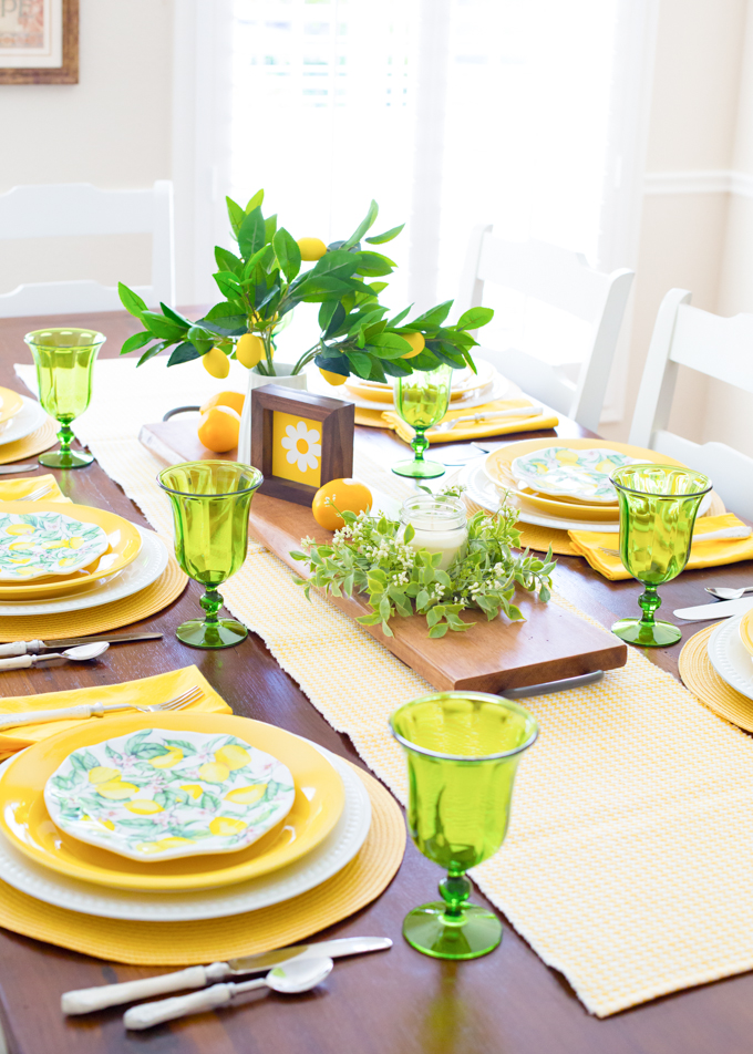 Lemon Themed Tablescape