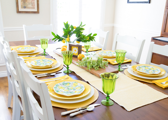 Lemon Themed Tablescape