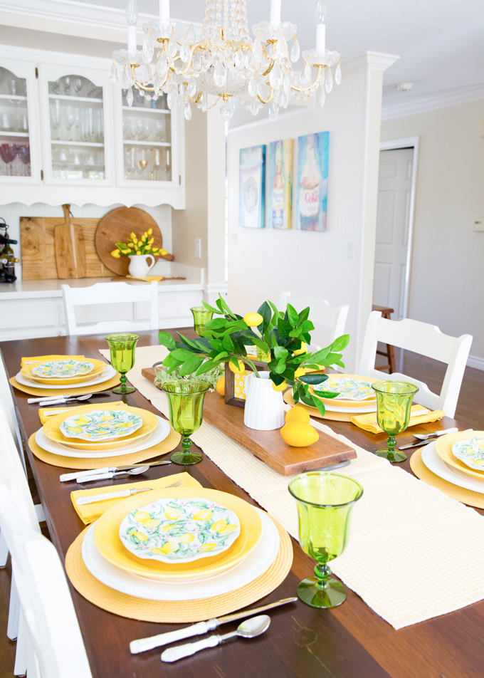 Lemon Themed Tablescape