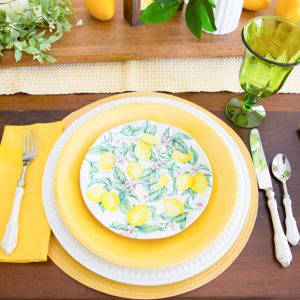 Lemon Themed Tablescape