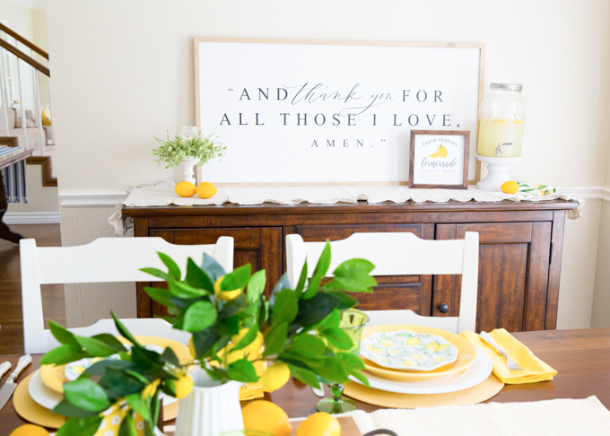 Lemon Themed Tablescape