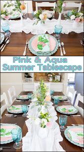 Pink & Aqua Summer Tablescape