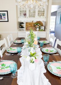 Pink & Aqua Summer Tablescape