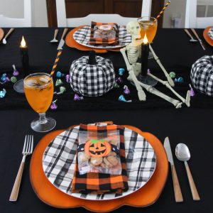 Black and Orange Halloween Tablescape