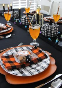 Black and Orange Halloween Tablescape