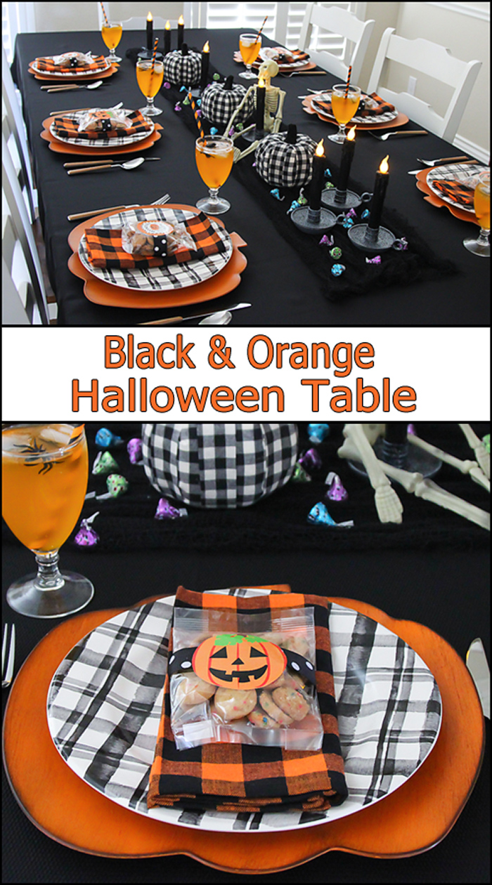 Black and Orange Halloween Tablescape