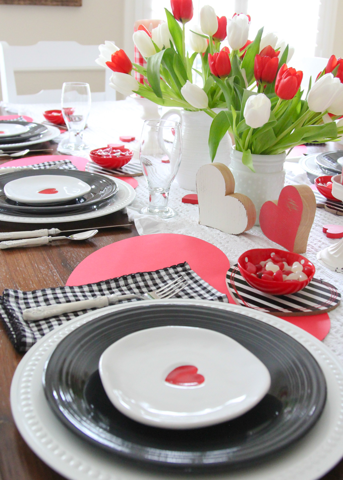 Red Heart Tablescape