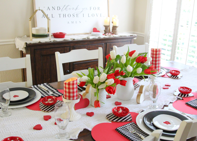 Red Heart Tablescape