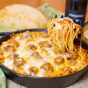 Baked Spaghetti & Meatballs