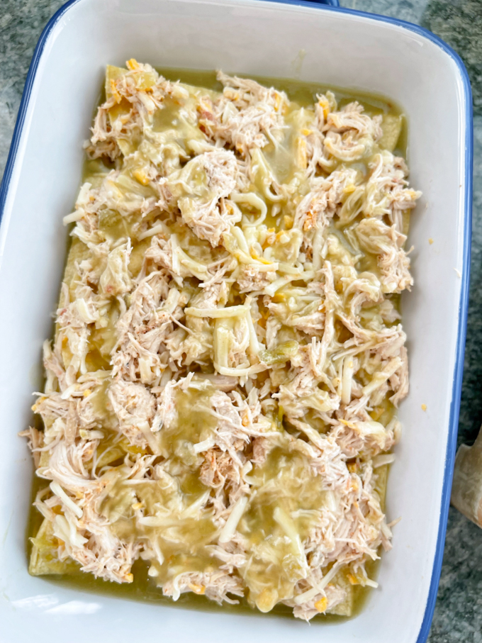 Green Chile Chicken Enchilada Casserole - Joy In Every Season