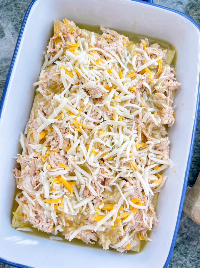 Green Chile Chicken Enchilada Casserole