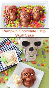 Pumpkin Chocolate Chip Skull Cake