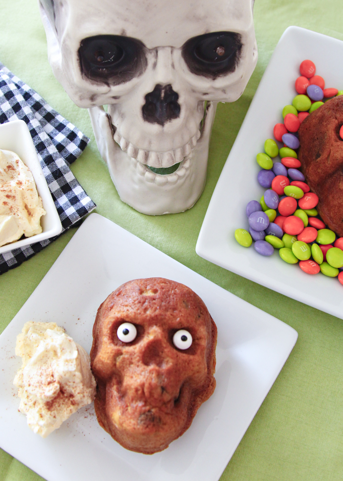 Pumpkin Chocolate Chip Skull Cake