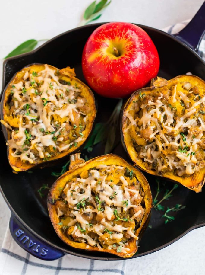 Sausage Stuffed Acorn Squash